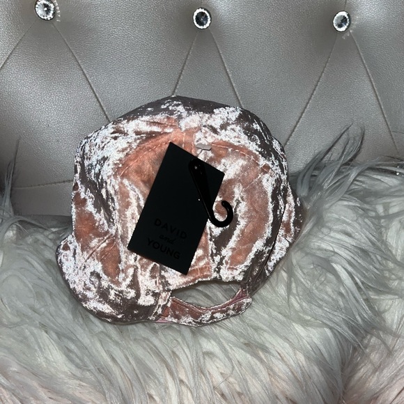 NEW David & Young Pink Velvet Adjustable Fashion Baseball Cap - Picture 7 of 11